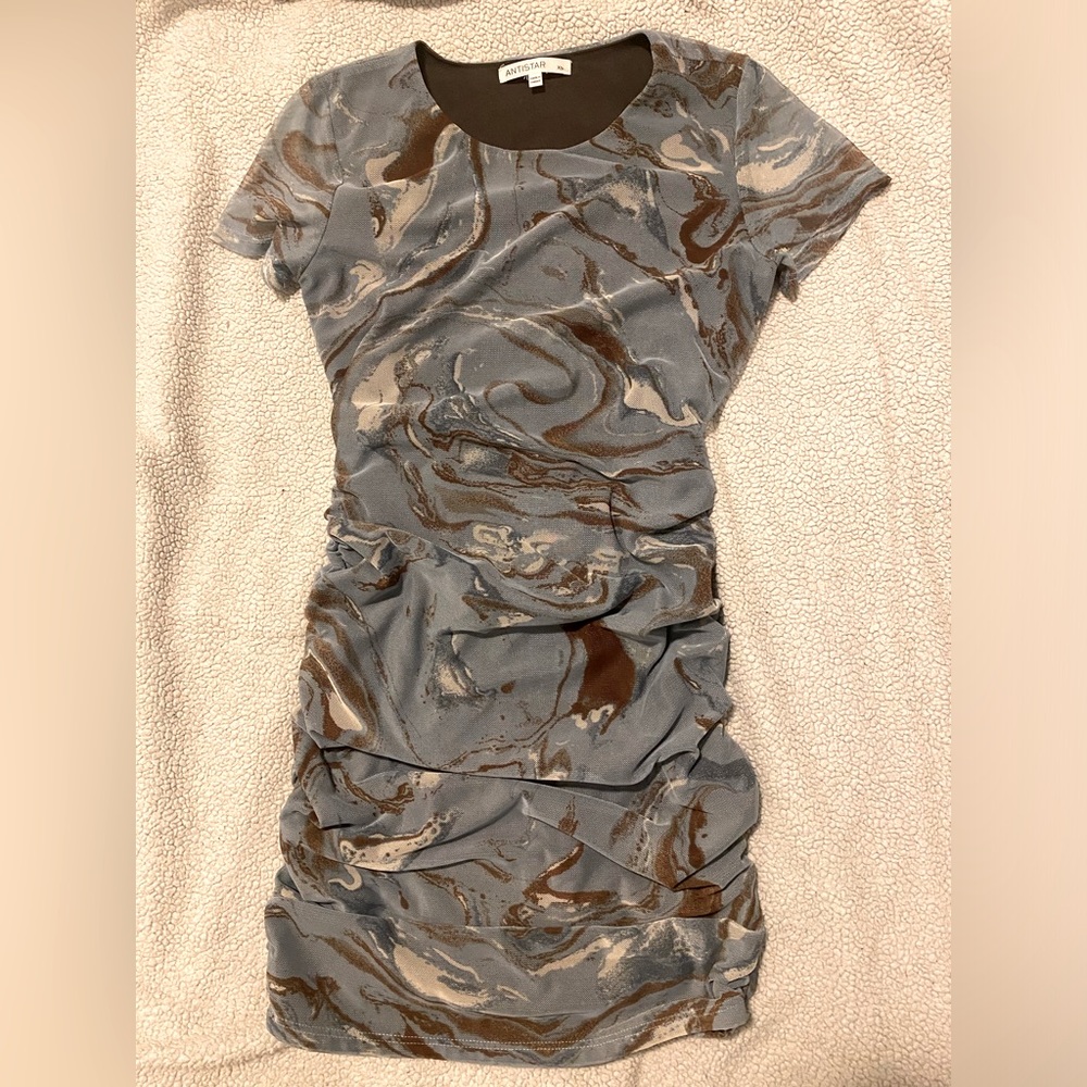 Antistar color swirl dress with scrunched sides